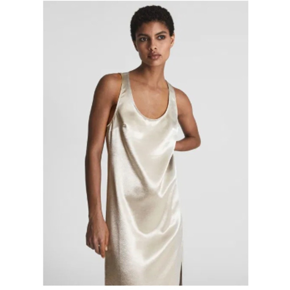 REISS Lottie Metallic Maxi Dress Size 6 New with Tags - Picture 5 of 12